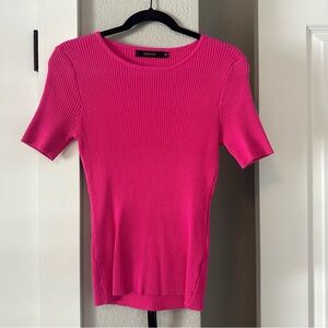 Zesica Pink Ribbed Women's Top